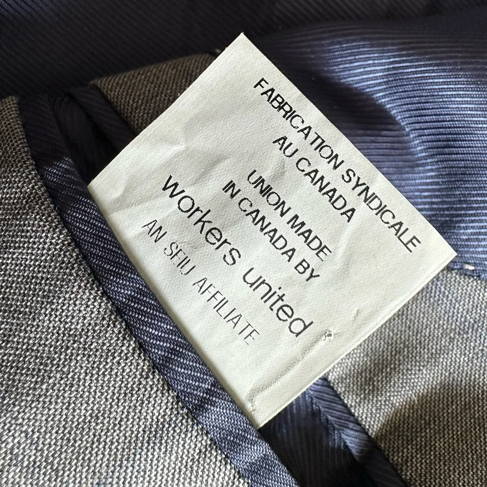 Jack Victor Elite Norway Men's Size 46R Wool Blazer Gray Check Sport Coat Canada